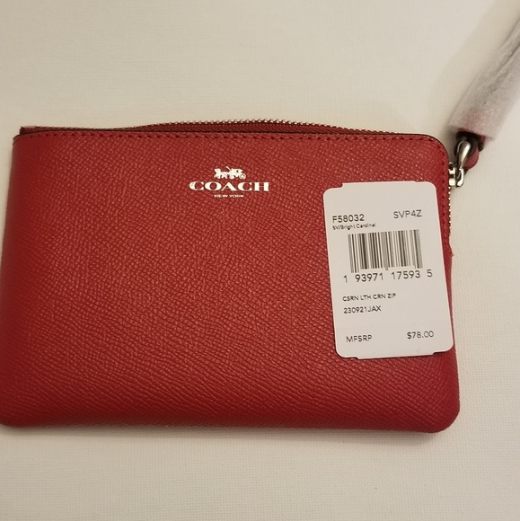 Red Coach wristlet, NWT - Picture 3 of 5